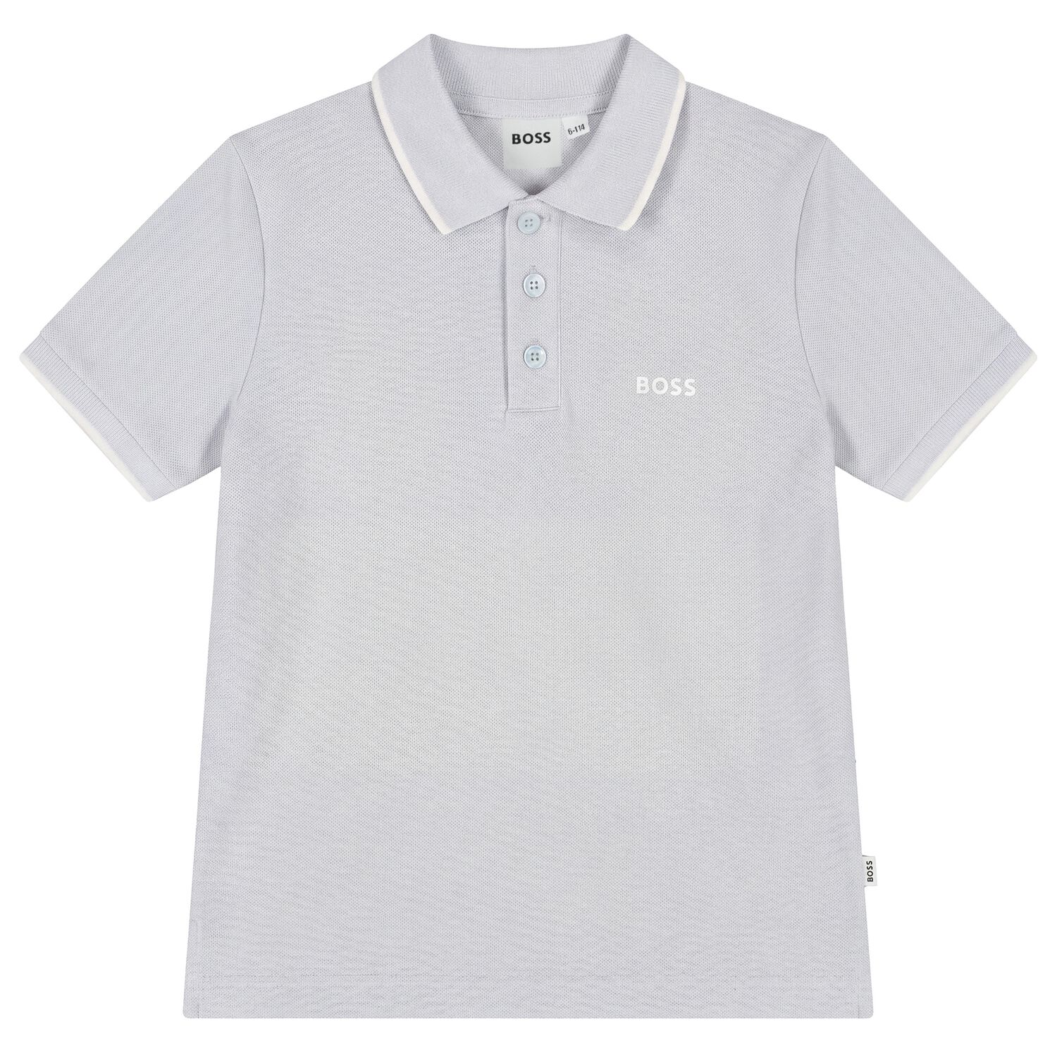 Boys Mini Me Blue Logo Polo Shirt, 8, hi-res