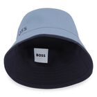 Baby Boys Blue & Navy Blue Logo Reversible Hat, 1, hi-res