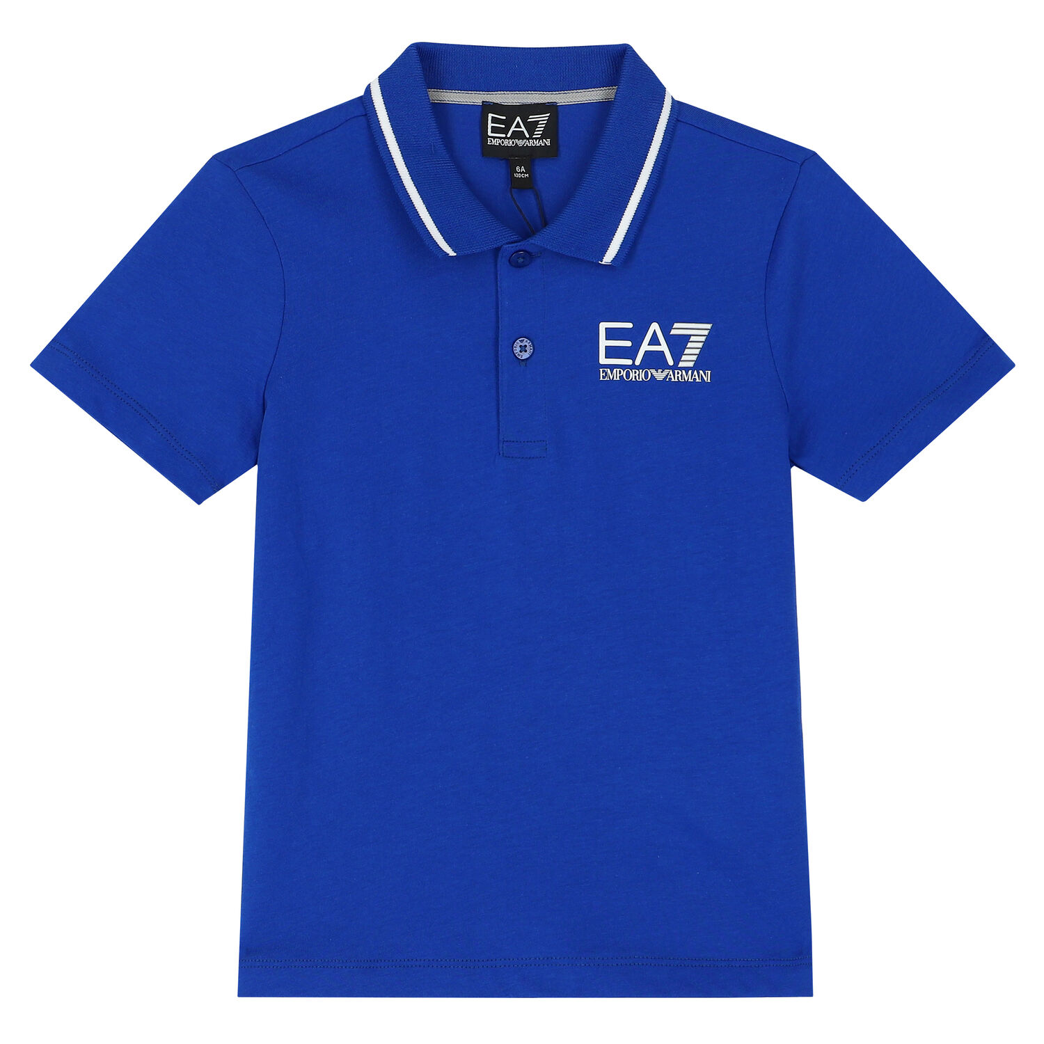 EA7 Emporio Armani Boys Blue Logo Polo Shirt Junior Couture USA