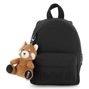 Boys Black Logo Red Panda Backpack