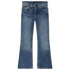 Girls Denim Blue Flared Jeans, 1, hi-res