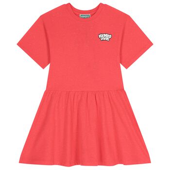 Girls Red Panda Ice Cream Logo Dress