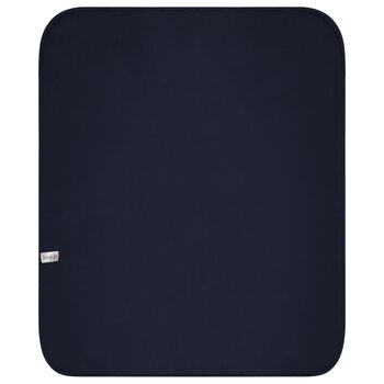 Baby Boys White & Navy Blue Logo Blanket