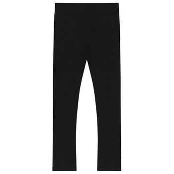 Girls Black Logo Leggings