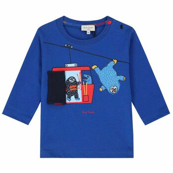 Boys Blue Yeti & Dino Long Sleeve Top