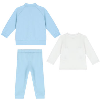 Younger Boys Blue & White Logo 3-Piece Tracksuit
