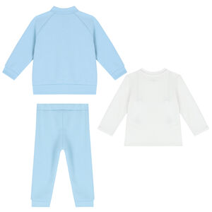 Younger Boys Blue & White Logo 3-Piece Tracksuit