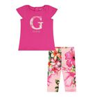Baby Girls Pink Floral Logo Leggings Set, 1, hi-res