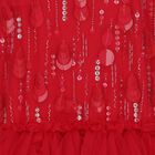Younger Girls Red Ruffled Tulle Dress Set, 1, hi-res