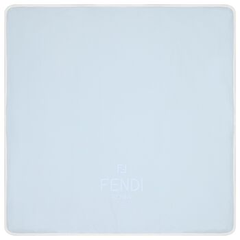 Fendi Baby Boys Blue Logo Blanket, 2 Baby Boys Blue Logo Blanket