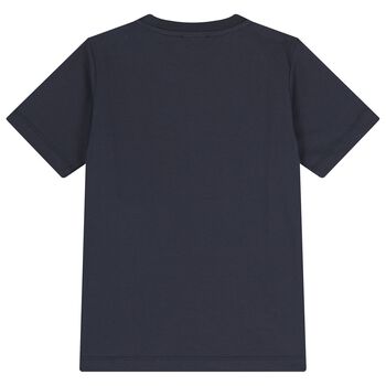 Boys Navy Blue Logo T-Shirt