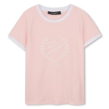 Girls Pink & White Logo T-Shirt