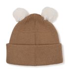 Beige Pom Pom Logo Baby Hat, 1, hi-res