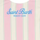 Girls Pink & Ivory Striped Logo Swimsuit, 1, hi-res