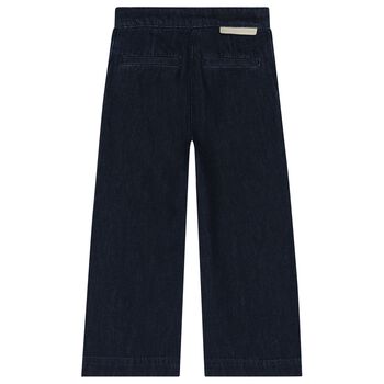 Girls Navy Blue Embellished Denim Jeans