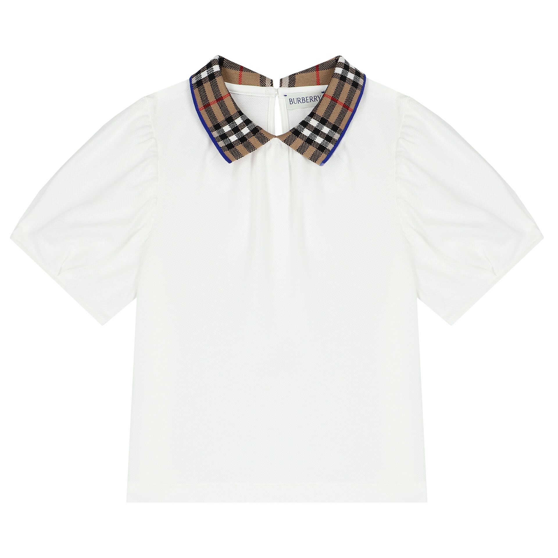 Burberry Girls White Check Polo Shirt Junior Couture USA