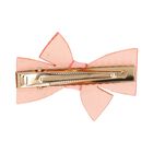 Girls Pink Diamante Embellished Bow Hair Clip, 2, hi-res