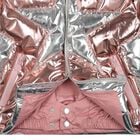Girls Silver Metallic Star Puffer Jacket, 1, hi-res