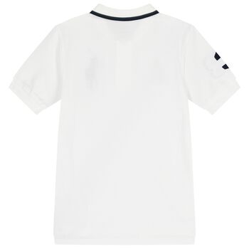 Boys White Pony Logo Polo Shirt