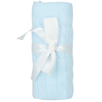 Baby Boys Blue Knit Blanket