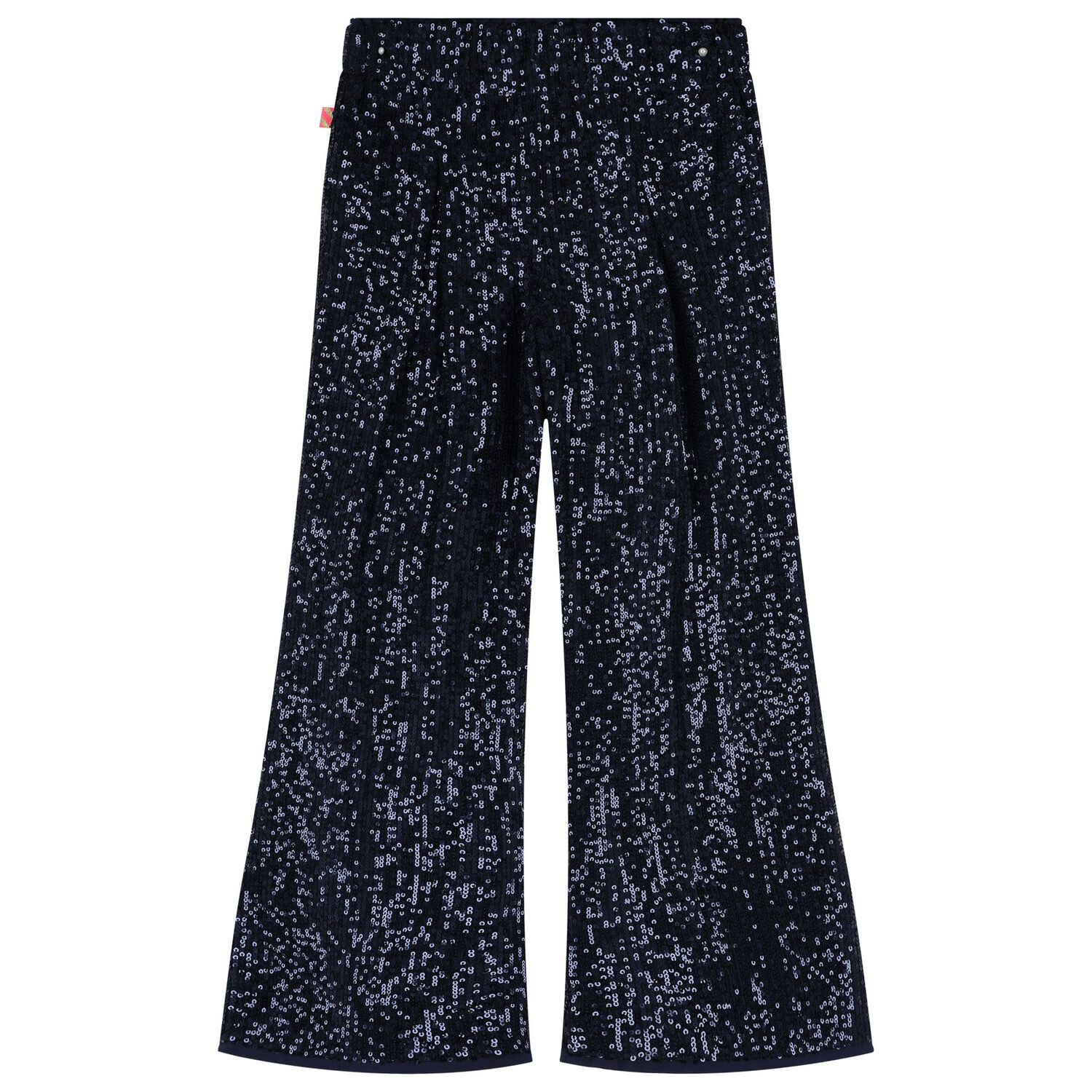 Girls Navy Blue Sequin Trousers, 1, hi-res image number null