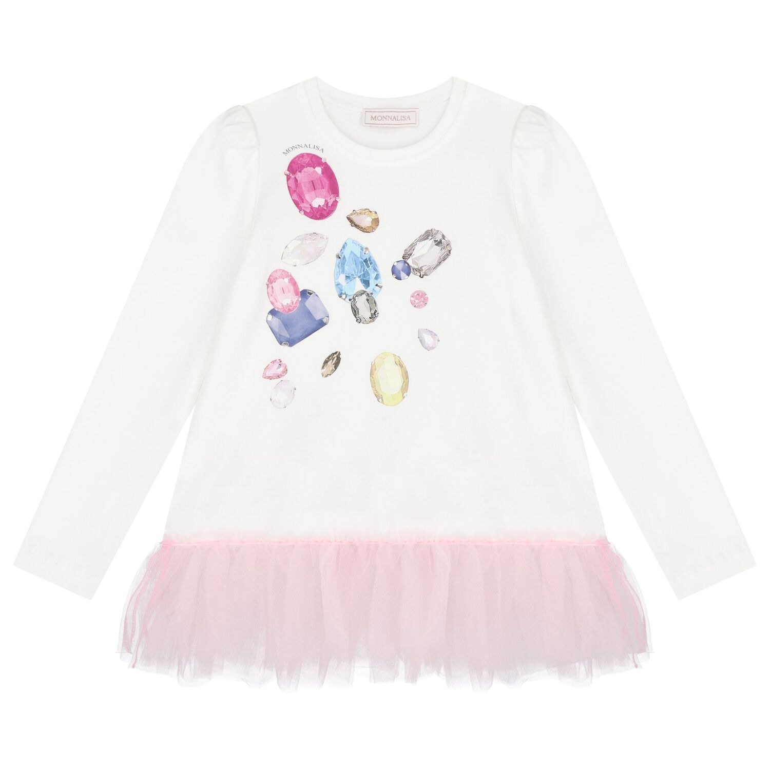 طقم ليجنز بطبعة الجواهر باللون الوردي والعاجي للبنات, 1, hi-res image number null