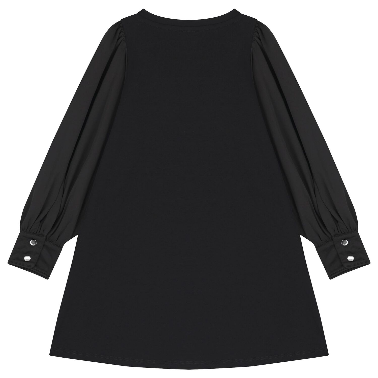 Girls Black Logo Dress, 1, hi-res