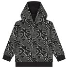 Boys Black & White Logo Hooded Top, 1, hi-res