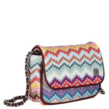 Girls Pink Zig Zag Shoulder Bag ( 17cm )
