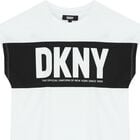 تيشيرت بنات بالشعار باللون الأبيض والأسود, 1, hi-res