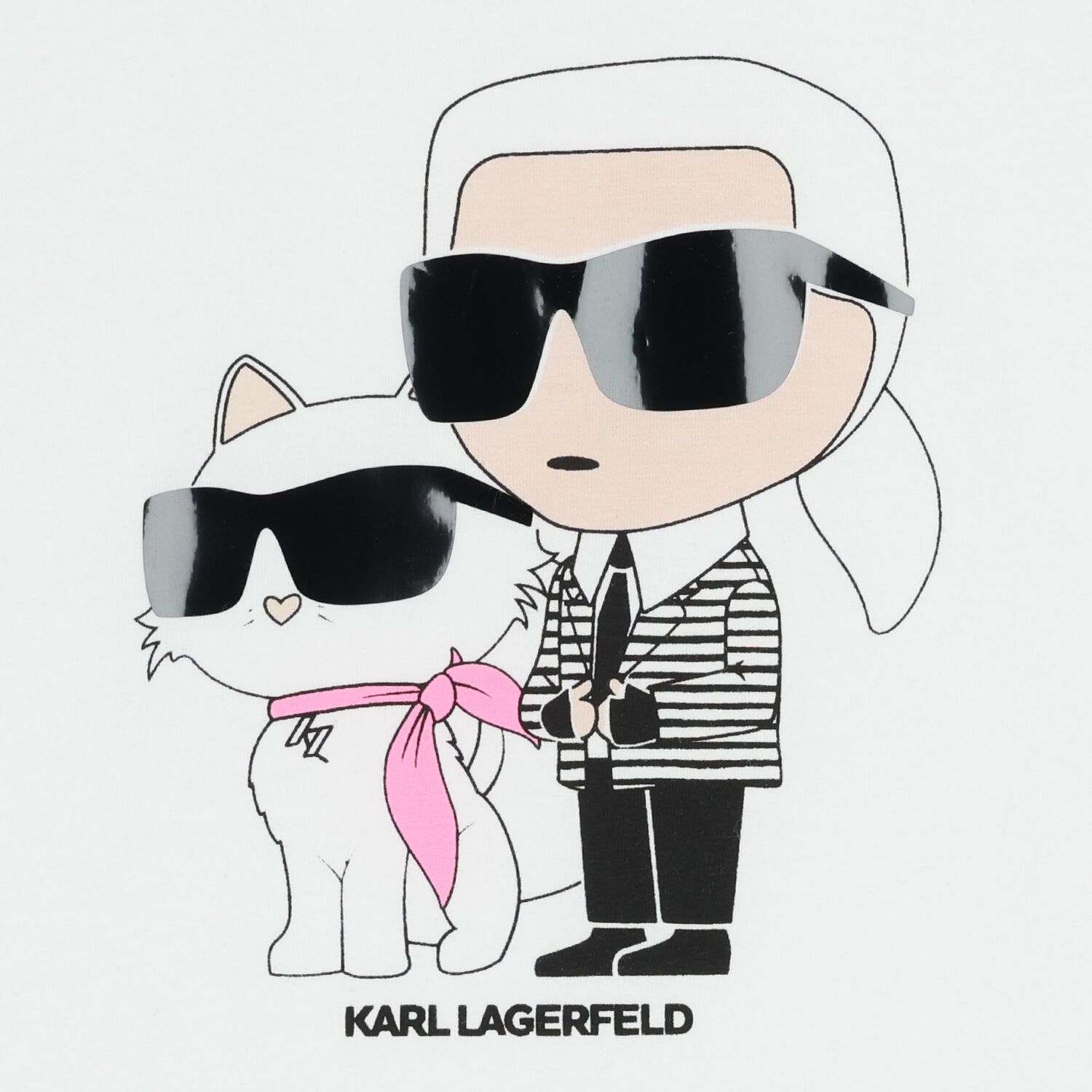 Girls White Ikonik Karl & Choupette T-Shirt, 1, hi-res