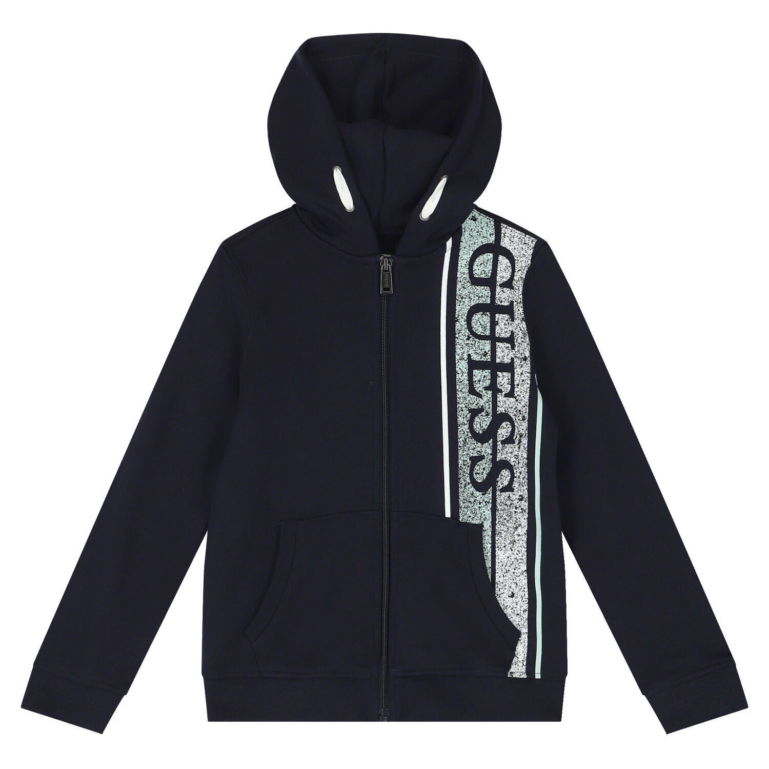 Boys Navy Blue Logo Hooded Top, 1, hi-res image number null