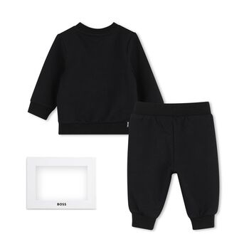 Baby Boys Black Logo Tracksuit