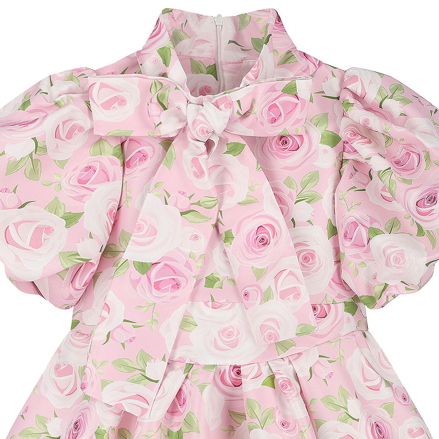Girls Pink Rose Satin Dress, 1, hi-res image number null