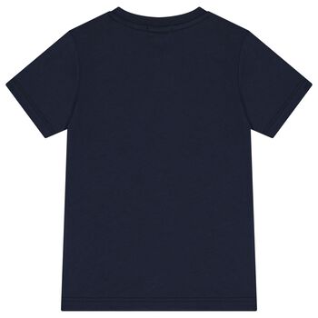 Boys Navy Blue Logo T-Shirt