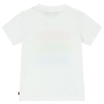 Younger Boys White Logo T-Shirt