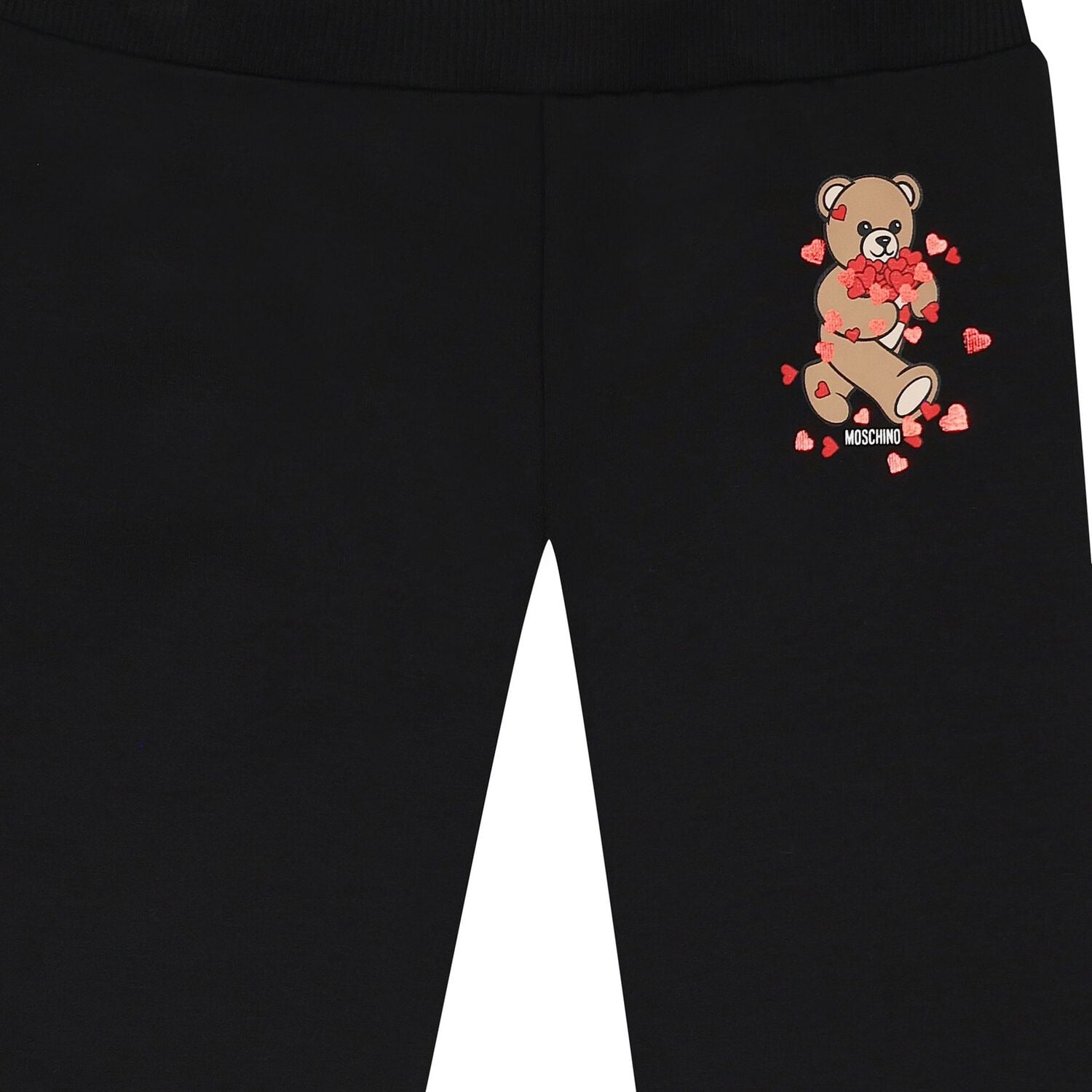Girls Black Teddy Bear Trousers, 1, hi-res