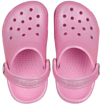 Girls Pink Glitter Classic Clogs Sandals