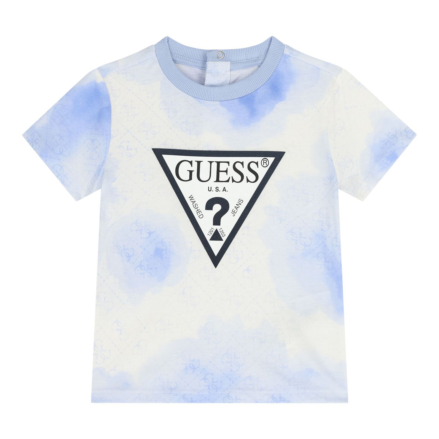 Baby Boys Blue & White Logo Shorts Set, 1, hi-res