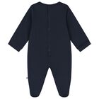 Baby Boys Navy Blue Logo Babygrow, 3, hi-res