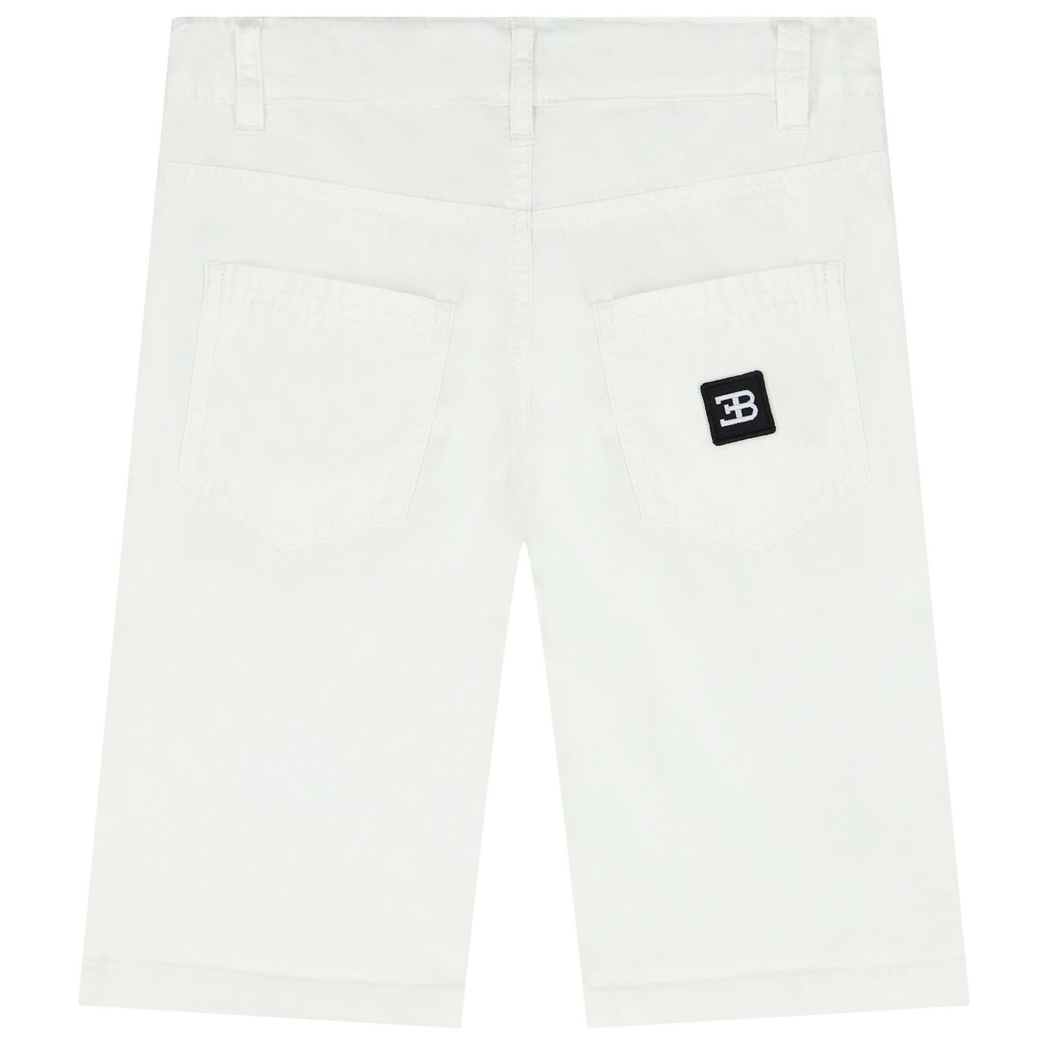 Boys White Logo Shorts, 1, hi-res