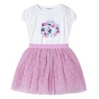 Girls White & Pink Tulle Skirt Set, 2, hi-res