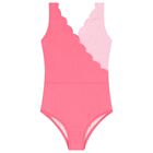 Girls Pink Scalloped Swimsuit, 1, hi-res