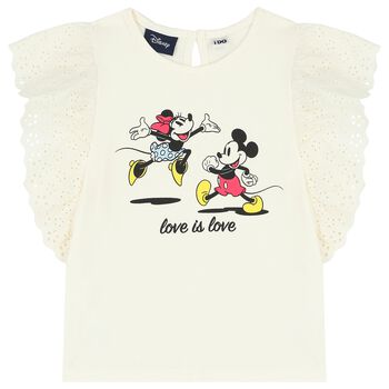 Girls Ivory Mickey T-Shirt
