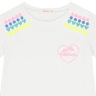 Girls White Heart T-Shirt, 1, hi-res
