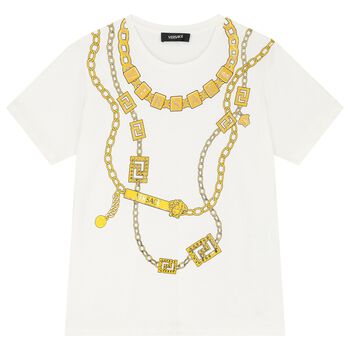 Girls Ivory Logo Chain T-Shirt