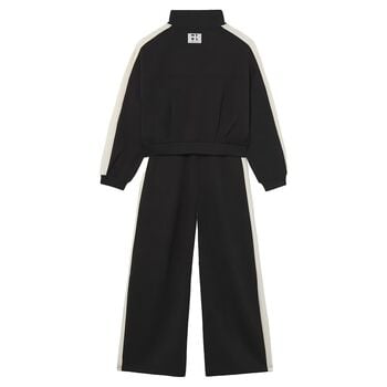 Girls Black & Ivory Tracksuit