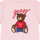 Girls Pink Teddy Bear Logo T-Shirt, 1, hi-res