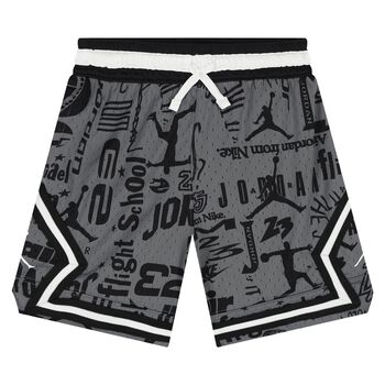 Boys Grey & Black Jordan Logo Shorts