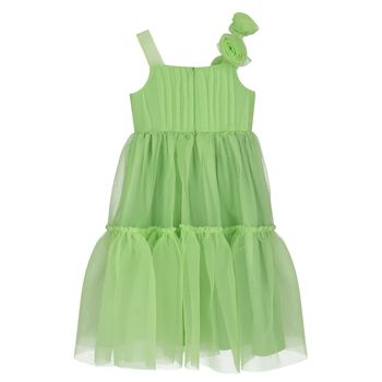 Girls Green Tiered Dress